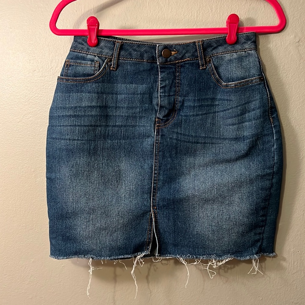 Faded Glory Jean Skirt with raw hem!